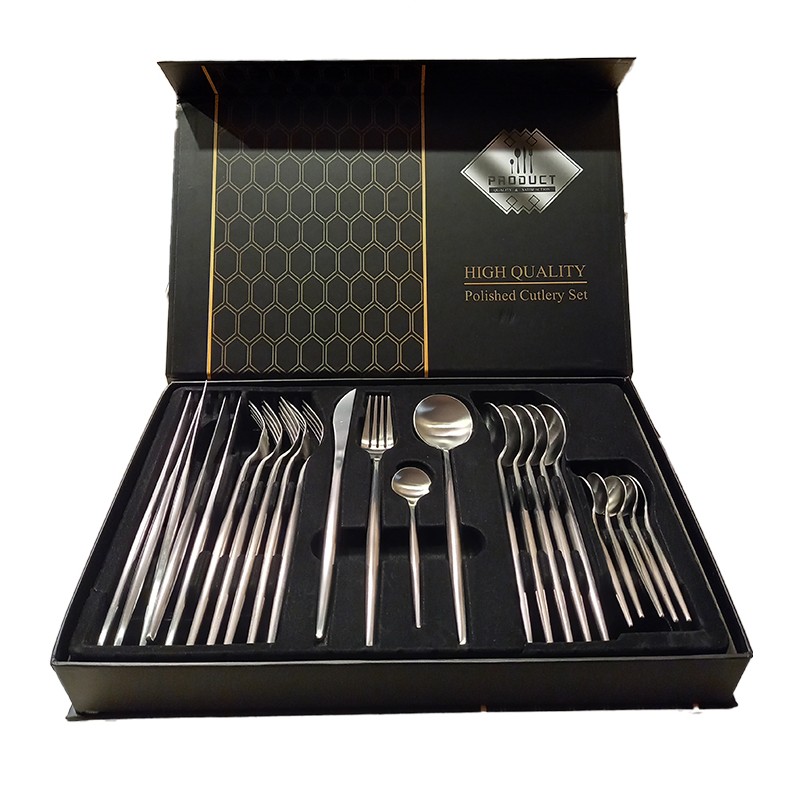 Stainless steel 18/10 Cutlery set 24 pcs SILVER