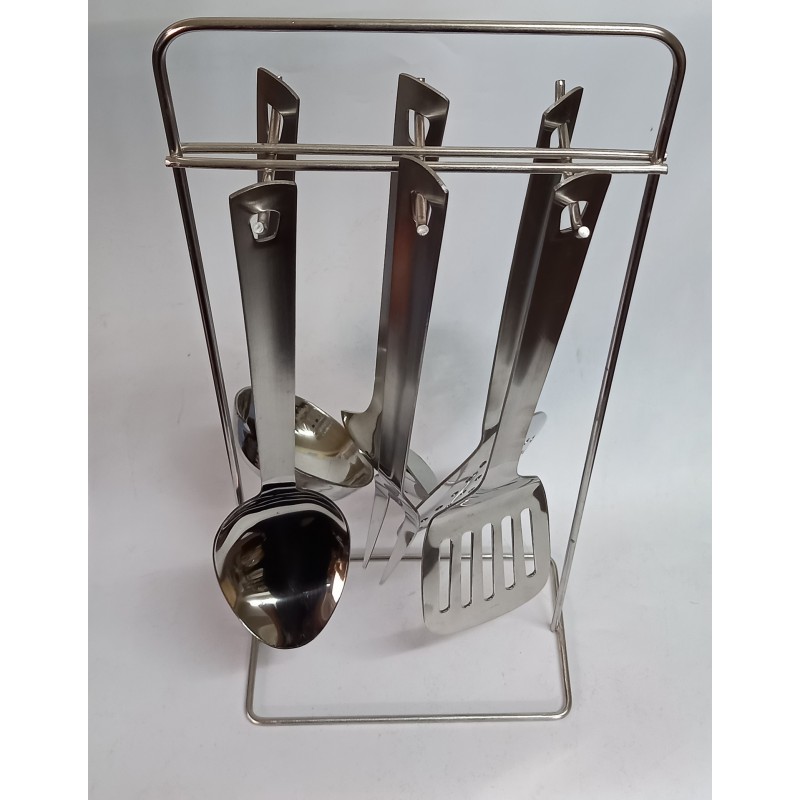 Stainless Steel Kitchen Tool Set With Stand 6pcs 4...