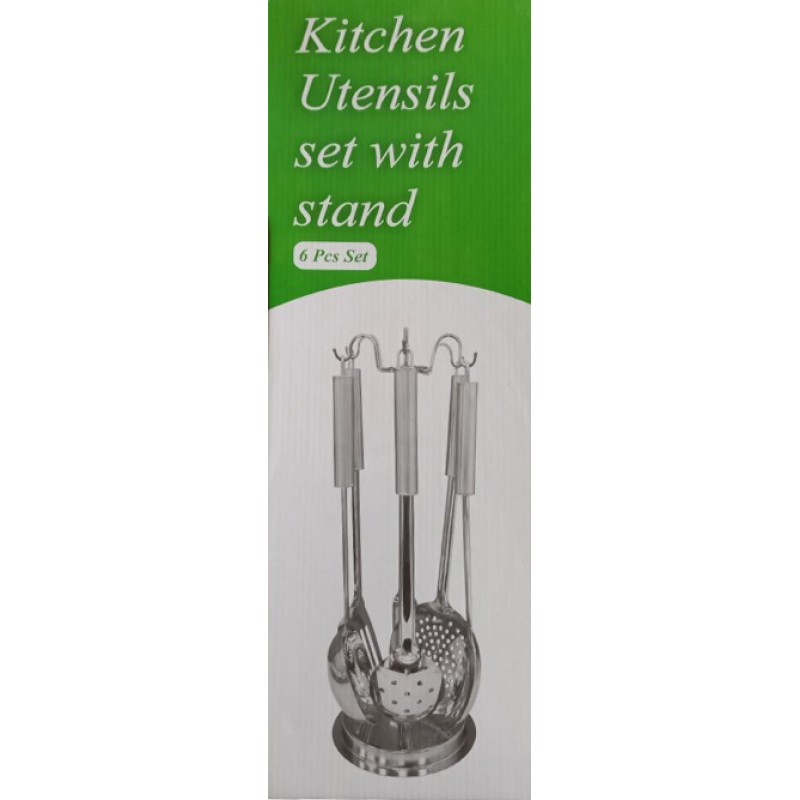 Stainless Steel Kitchen Tool Set With Stand 6pcs  ...