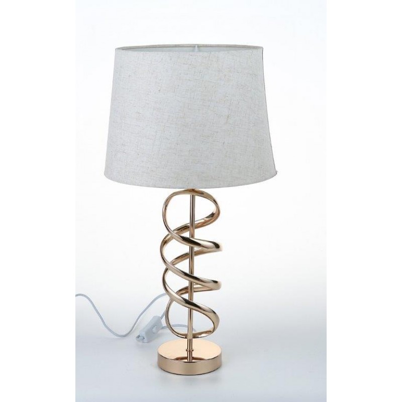 Gold Metal Table Lamp with White Shade 58x30cm