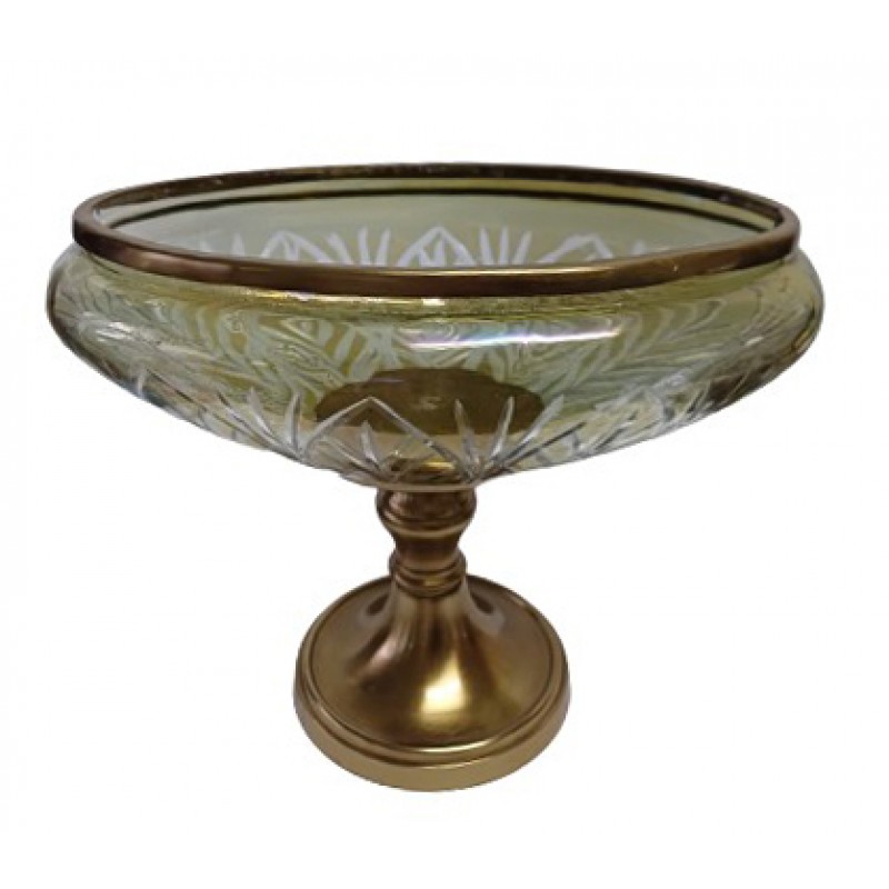 Γυάλινη Οβάλ Χρυσό/Μελί Κου...