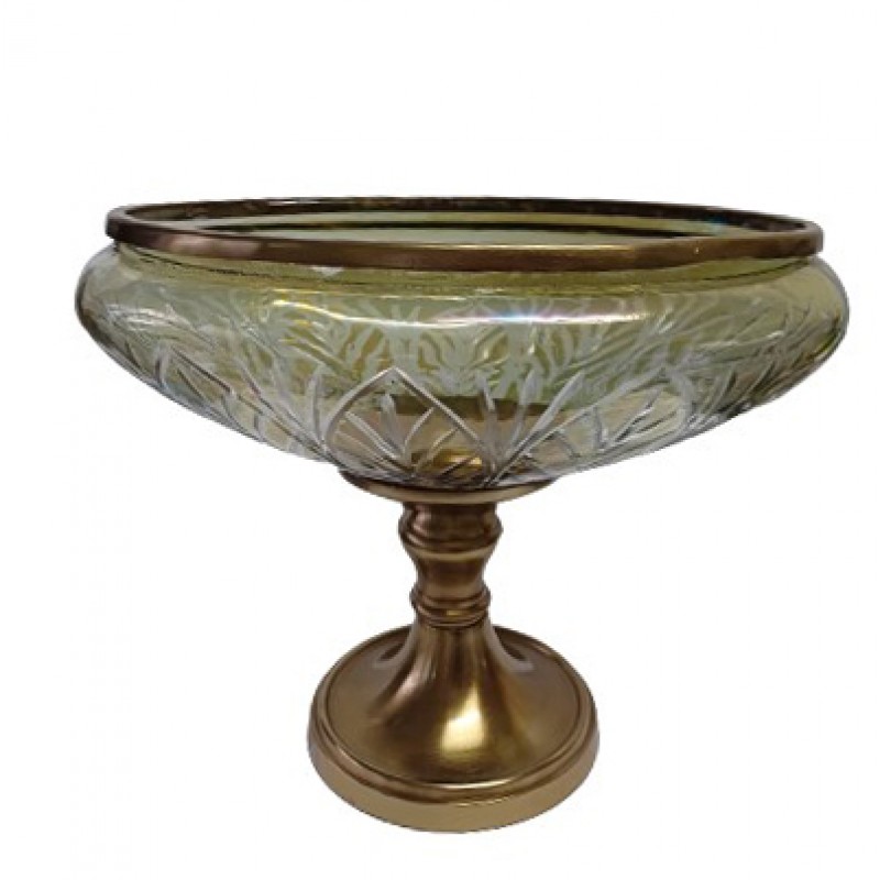 Γυάλινη Οβάλ Χρυσό/Μελί Κου...