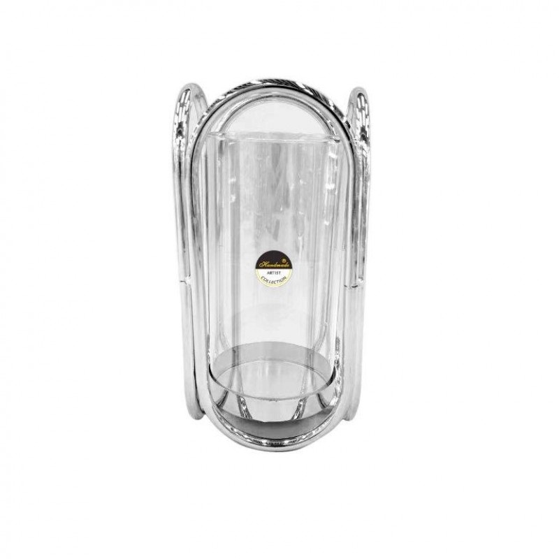 Γυάλινα Κηροπήγια Με Ασημί ...