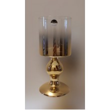 Decorative Clear Gold Glass Candlestick 11x11x24cm