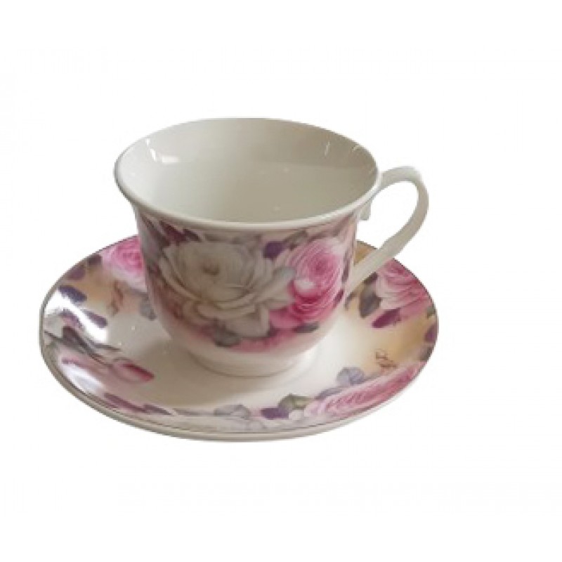 Porcelain Tea Cups Set Of 6 Pieces Vintage Roses I...