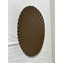 Πιατέλα Κεραμική Mε Ανάγλυφη Υφή dark brown 39x25x4.5cm