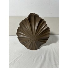 Κεραμικό βάζο πλακέ σκούρο καφέ 26x10x29.5cm