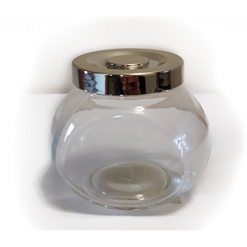 Glass fresh food storage jar with with metal lid