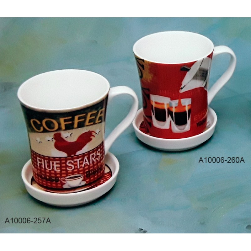 Πορσελάνινη Κούπα Και Πιατ�...