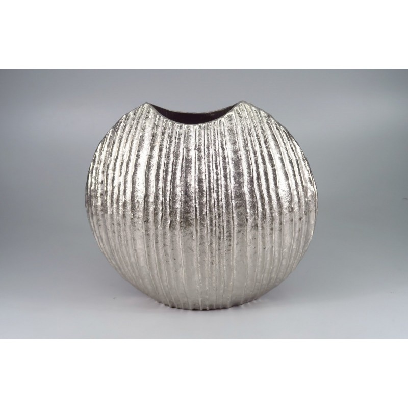 Μεταλλικό Πλακέ Βάζο Ασημί ...