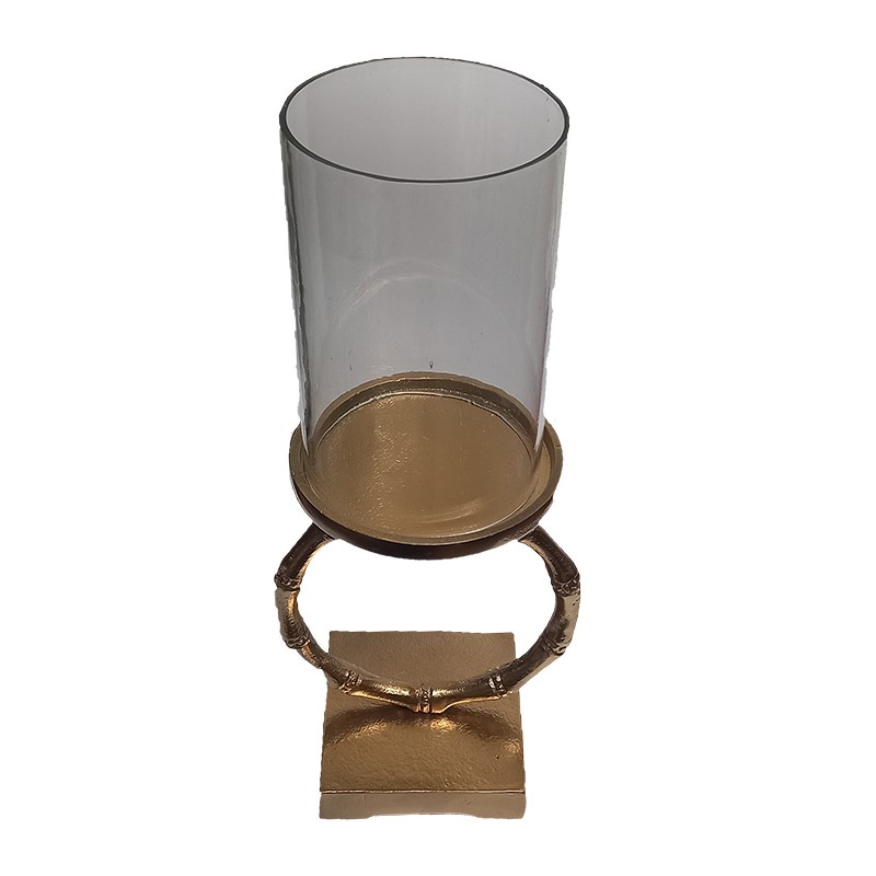 Κηροπήγιο Χρυσό Με Γυαλί Με...