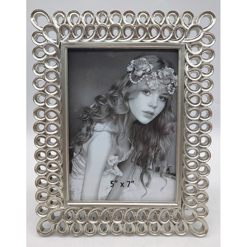 Silver Polyresin Picture Frames 20577-68-S  6''x8'...