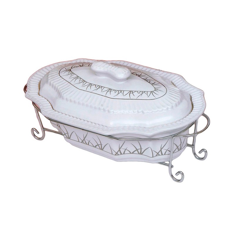 Oval Pyrex Porcelain Baker With Lid
