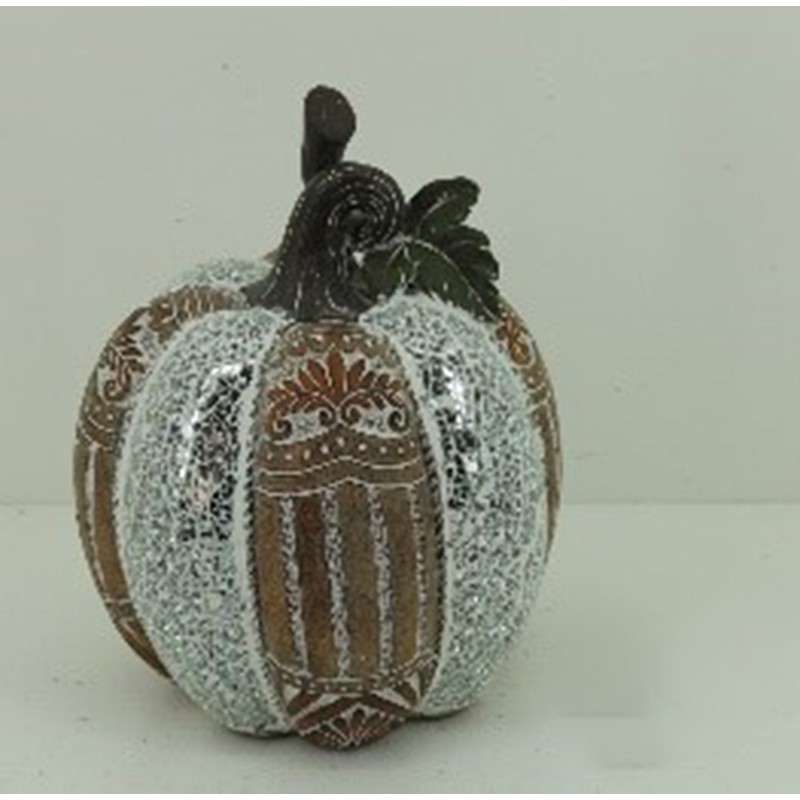 Polyresin Silver - Brown Pumpkin Decoration 16x16x...