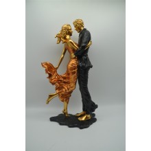 Polyresin Couple Scultpure Gold/Black/Bronze 18x10.5x35cm