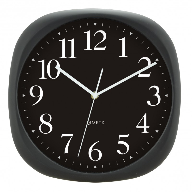 Πλαστικό μαύρο ρολόι τοίχο�...