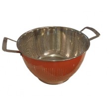 Stainless Steel Orange V shape Colander With Wide Handles 30x22cm