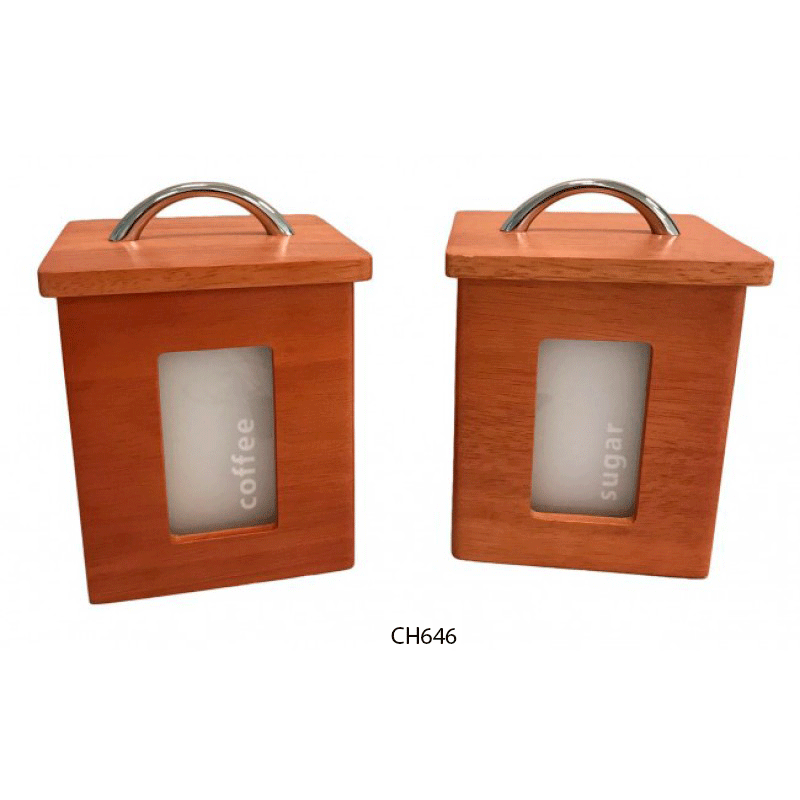 Βάζα Για Καφέ-Ζάχαρη Ξύλινα...